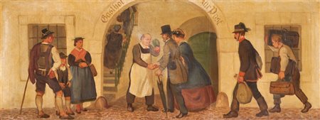 Albert Stolz (Bozen/Bolzano 1875 - 1947) Arrivo davanti alla "Post" di...