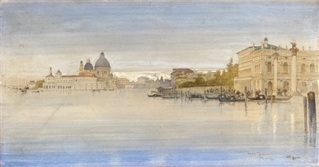 Tony Grubhofer (Innsbruck 1854 - 1935) Venezia, 1900 ca.;Acquerello, 14,8 x...