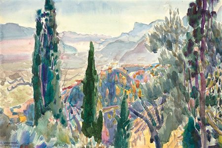 Hans Josef Weber-Tyrol (Schwaz 1874 - Meran/Merano 1957) Val d’Adige con...