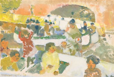 Hans Josef Weber-Tyrol (Schwaz 1874 - Meran/Merano 1957) Scena in Italia,...