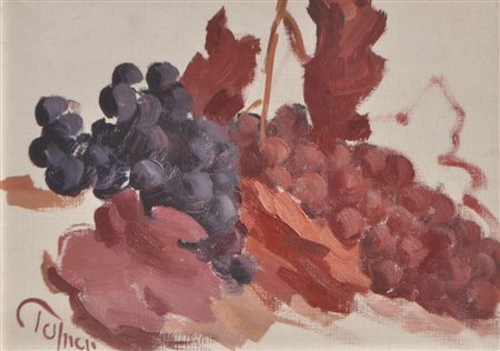 Josef Telfner (Meran/Merano 1874 - Gufidaun/Gudon 1948) Uva;Olio su cartone,...