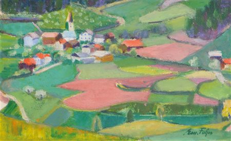 Emanuel Fohn (Klagenfurt 1881 - Bozen/Bolzano 1966) Tesimo, 1950 ca.;Olio su...