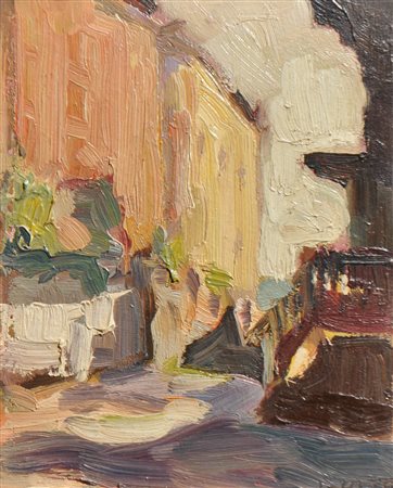 Lois Alton (Krumau 1894 - Innsbruck 1972) Riva del Garda, 1920 ca.;Olio su...