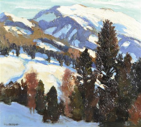 Lois Alton (Krumau 1894 - Innsbruck 1972) Paesaggio invernale presso Igls,...