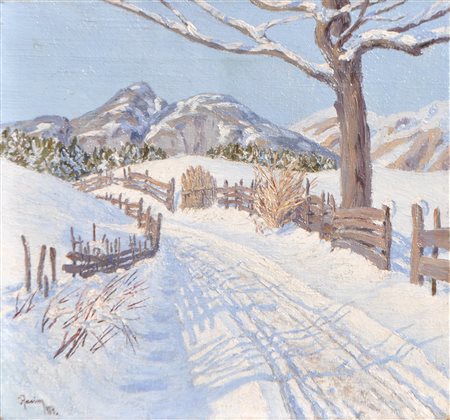 Otto Rasim (Wien/Vienna 1878 - Innsbruck 1936) Paesaggio invernale tirolese,...