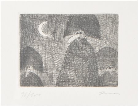 Paul Flora (Glurns/Glorenza 1922 - Innsbruck 2003) Tre medici veneziani...