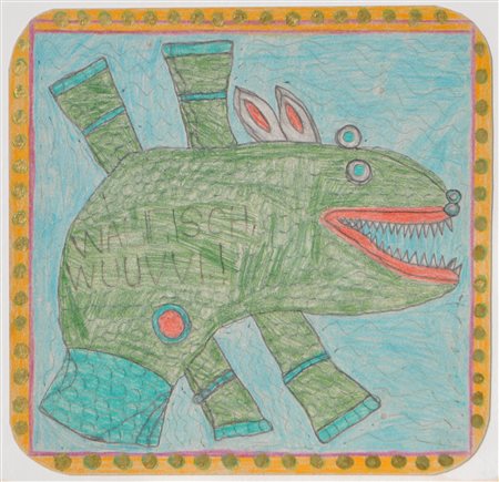 August Walla (Klosterneuburg 1936 - Gugging 2001) Wallfisch, wuhhvv!,...