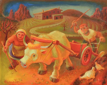 Carlo Sartori (Ranzo di Vezzano 1921 - Trient/Trento 2010) Terra e sudore,...