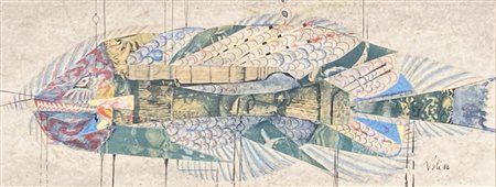 Willy Valier (Bozen/Bolzano 1920 - Senigallia 1968) Pesce, 1955 ca.;Collage e...