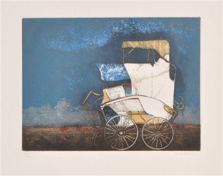 Karl Plattner Carrozzina, 1983;Acquaforte a colori, 19,8 x 26,5 cm (lastra),...