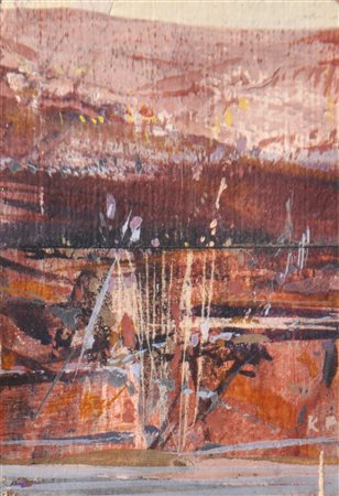 Karl Plattner Palude, 1960;Tempera su carta, 9 x 6 cm, in cornice Monogramma...