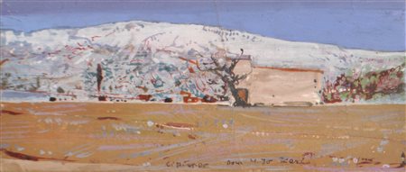 Karl Plattner La Bergerie, Ciprières, 1982;Tempera cerata su carta, 6,7 x 16...