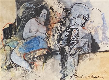 Markus Vallazza Odalisca, 1970;Tecnica mista su carta, 48 x 64,5 cm, in...