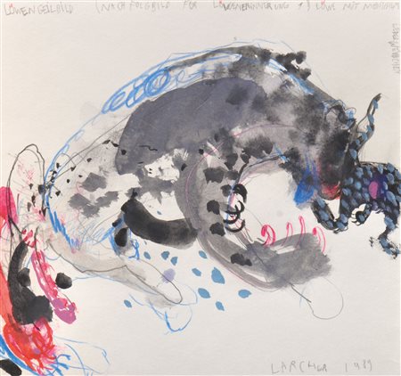 Peter Adrian Larcher (Bregenz 1955 - Innsbruck 2024) "Löwengeilbild" - Leone...