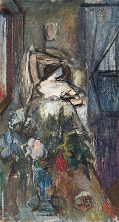 Kien (Josef Kienlechner) (Dessau 1903 - Rom/Roma 1985) Figura;Olio su tela,...