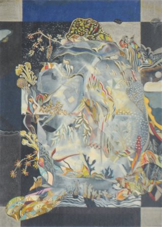 Max Radicioni (Bozen/Bolzano 1942) Il paese del ranocchio, 1978;Tecnica mista...