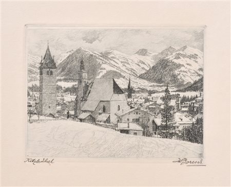 Hans Boresch Kitzbühel, 1932;Acquaforte, 12 x 16 cm (lastra) Firma autografa...