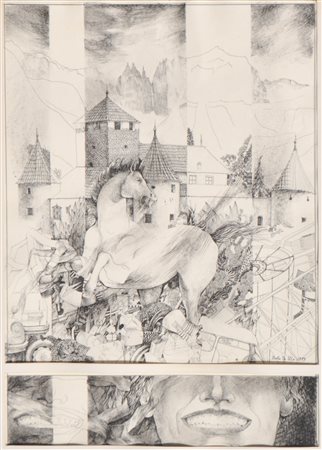 Paolo De Polo (Padua/Padova 1905 - 1996) Castello Mareccio con Catinaccio,...