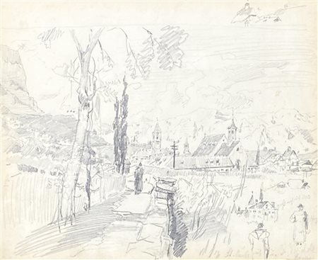 Karl Moser d. Ä. (Bozen/Bolzano 1819 - 1882) Sede nobile Zimmerlehen sopra...