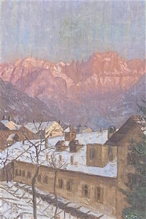 Richard Wolff (Esseg 1880 - Bozen/Bolzano 1964) Vista sui tetti di Bolzano e...