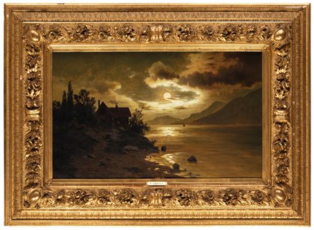 Fritz Chwala (Wien/Vienna 1872 - 1936) Notte di luna presso Weissenbach sul...