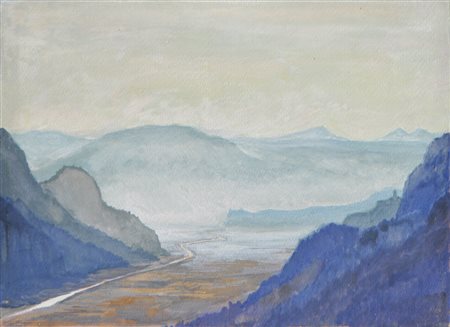 Edith Lutz-Romani (Kufstein 1894 - Tramin/Termeno 1983) Vista sulla Val...