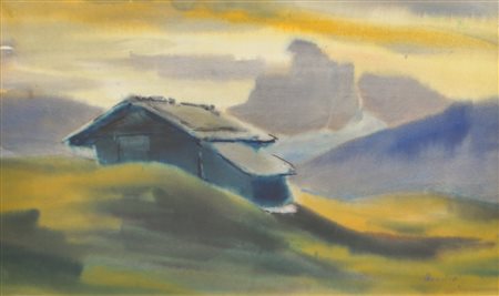 Gottfried Moroder (St. Ulrich in Gröden/Ortisei 1921 - 2016) Fienile in Val...