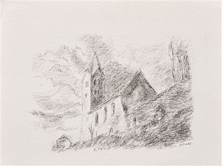 Erich Pattis (Tiers/Tires 1902 - Bozen/Bolzano 1996) Chiesa nella Valle...