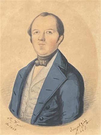 Josef Weger Ritratto di Joseph Zini, 1840 ca.;Acquerello, 13,5 x 10,5 cm,...
