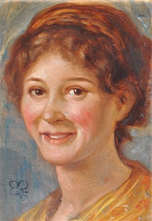 Emanuel Raffeiner (Schwaz 1881 - Innsbruck 1923) Ritratto di una giovane...