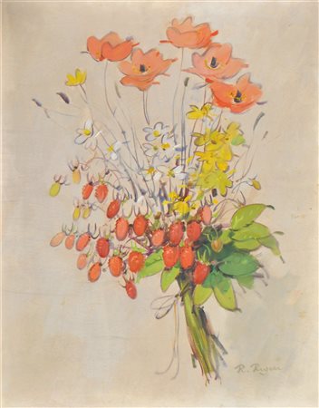 Rolf Regele (Bozen/Bolzano 1899 - 1987) Mazzo di fiori;Olio su tavola, 51 x...