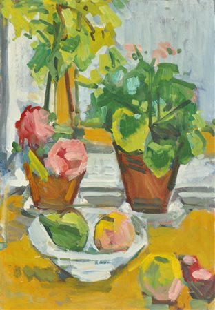 Leon Abramowicz (Czernowitz 1889 - Wien/Vienna 1978) Natura morta con fiori e...