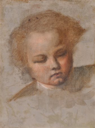 Maler um 1800/Pittore del 1800 ca. Testa d’angelo;Olio su tela, 23,5 x 18,5 cm