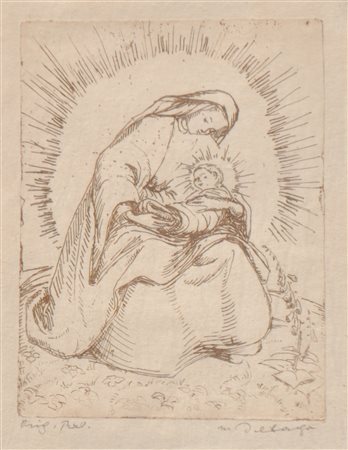Maria Delago Madonna con Bambino / Caprioli;2 incisioni, 15,2 x 11,6 cm, 8,8...