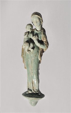 Anonym/Anonimo Madonna con Bambino, 1930 ca.;Ceramica smaltata, altezza 48 cm