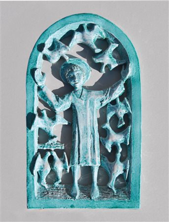 Claudio Trevi (Padua/Padova 1928 - Bozen/Bolzano 1987) San Francesco;Ceramica...