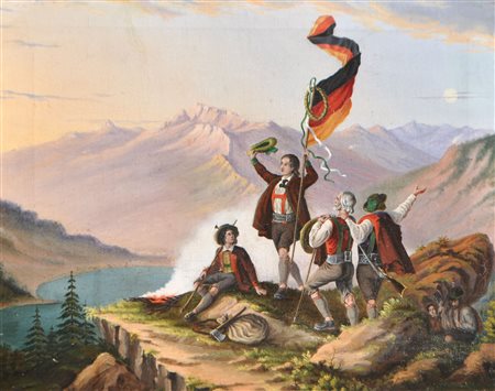 Nach/da Joseph Pfeiffer Conquistatori di vette 1848;Olio su tela, 36,5 x 45...