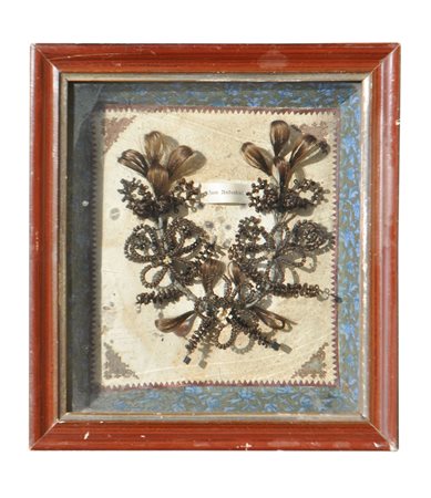 Alpenländisch/Regione alpina Opera di capelli, XIX secolo;26,5 x 24 cm,...