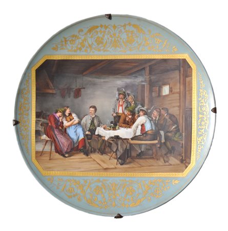 Anonym/Anonimo Piatto da parete "Der Salontiroler" di Franz von Defregger,...