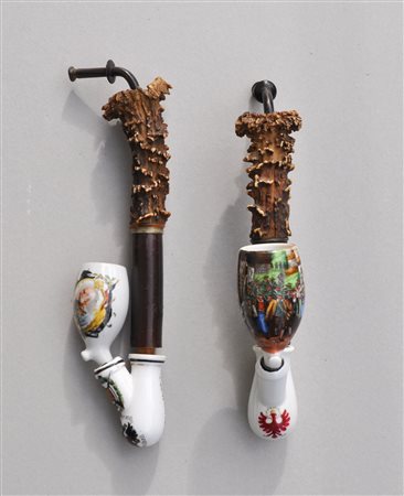 Anonym/Anonimo 2 pipe da riservista;"Kaiser Wilhelm und Kaiser Franz Joseph"...