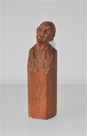 Hermann Steiner (Meran/Merano 1878 - 1963) Busto di un pazzo;Legno, altezza...