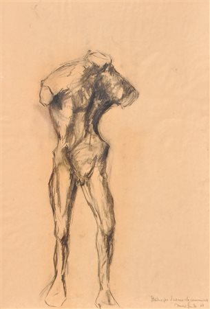 Guido Daurù (1926 - 2010) Studio per l’uomo che cammina, 1968;Carbone, 67,5 x...