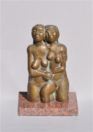 Bildhauer des 20. Jh./Scultore del XX secolo Due donne;Bronzo, altezza 30 cm...