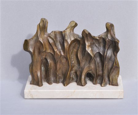 Bildhauer des 20. Jh./Scultore del XX secolo Figure;Bronzo, 22 x 31 cm Firma...