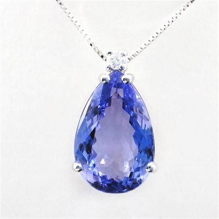 Collana in oro bianco 18 kt con tanzanite