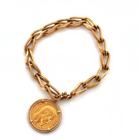 Bracciale in oro 18kt con 20 Franchi