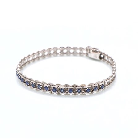 Bracciale in oro bianco 18 kt e zaffiri