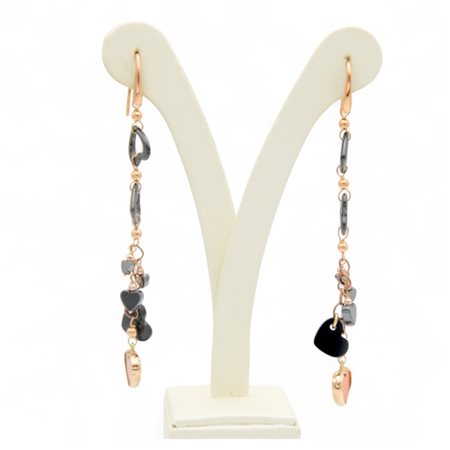 Orecchini in oro rosa 18 kt e pietre dure