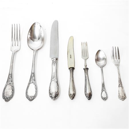 Servizio di posate in argento 800 da 6