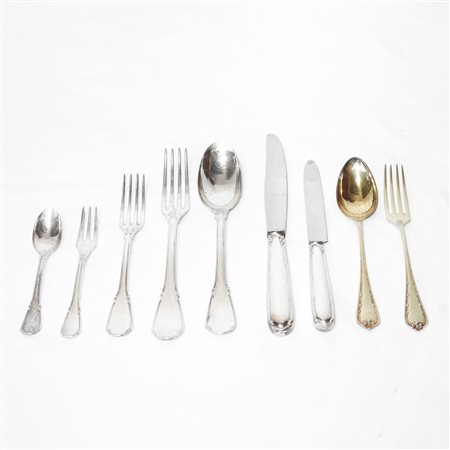 Servizi di posate vari in argento 800 